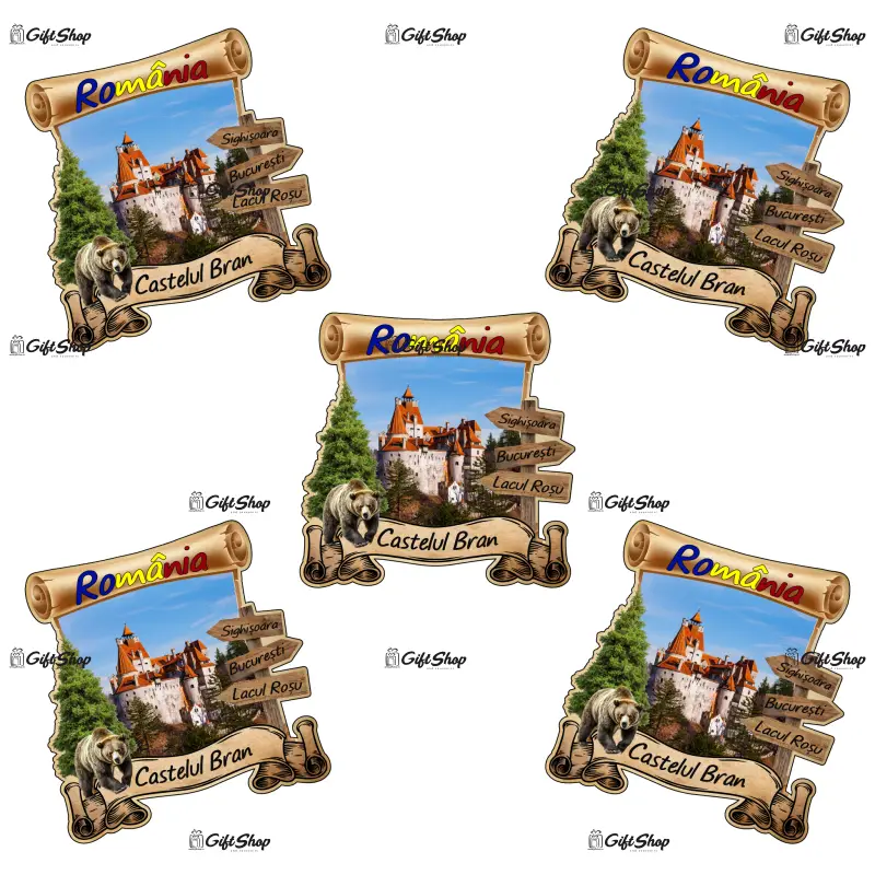 Castelul bran, romania, magnet papirus, model mgs 217